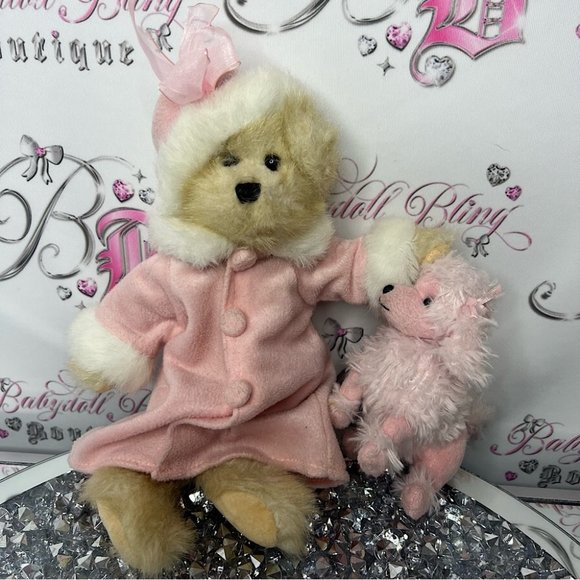 dan dee Other - Dan Dee Plush Louis DeMas Pink Stuffed Teddy Bear Holiday with dog 🐩 poodle